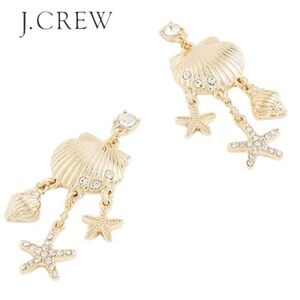 NWT J. Crew Gold Shell and Starfish Earrings
